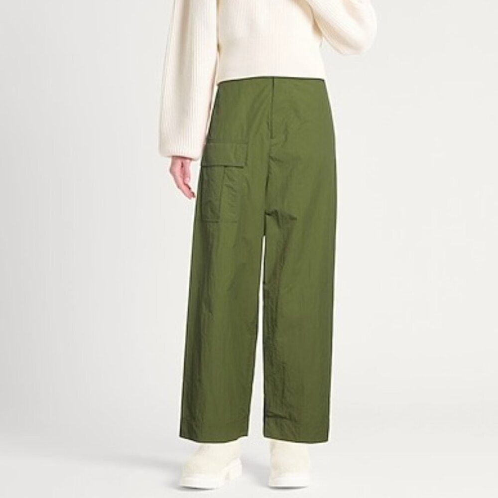 Plan C Technical Nylon Cotton Trousers in Guacamole Size 00 NWT